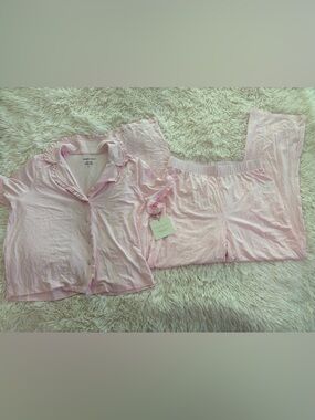Shabby Chic Light Pink Ruffle-Trim Pajama Set